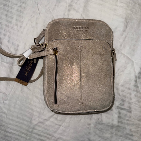 NWT American Leather Co. Cleveland NS Crossbody in Stone Shimmer - Picture 3 of 3
